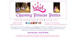 Desktop Screenshot of charmingprincessparties.com